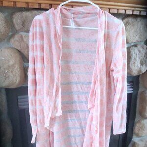 Hot Ginger sheer pink and white duster